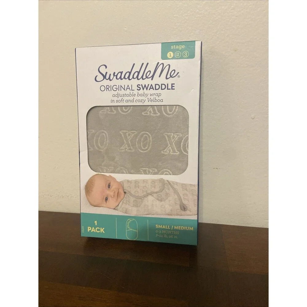 Swaddle Me Solid Gray XO Original Swaddle Size Small/Medium 0-3 months SEALED